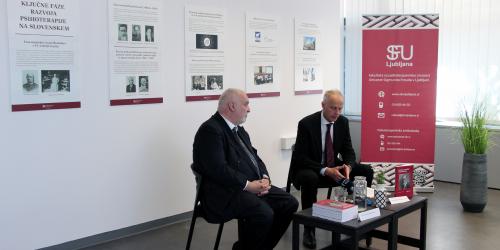 Prof. dr. Alfred Pritz in mag. Miran Možina, novinarska konferenca